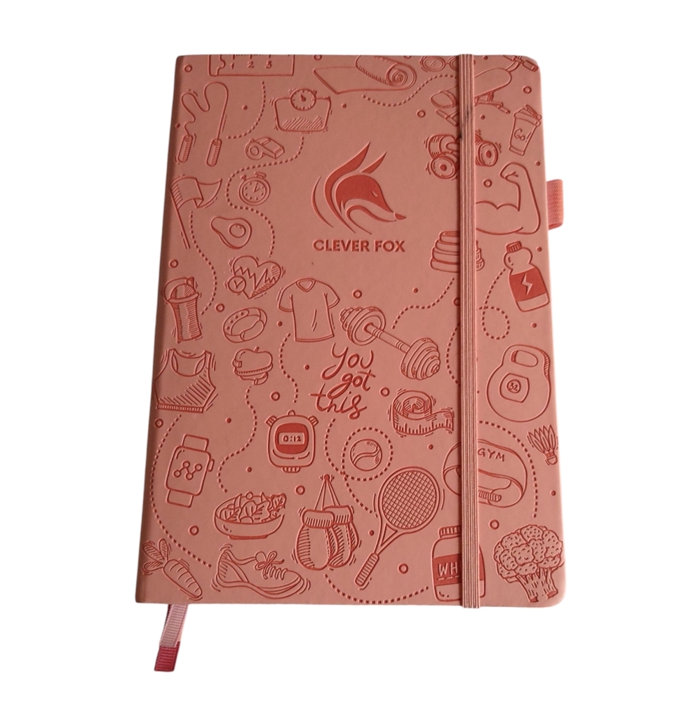 Clever Fox Pink Self Improvement Motivational Food Journal Tracker Planner